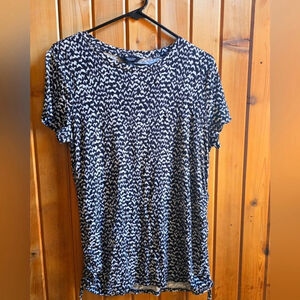 Simply Vera By Vera Wang Black and White Patterned Women's Top